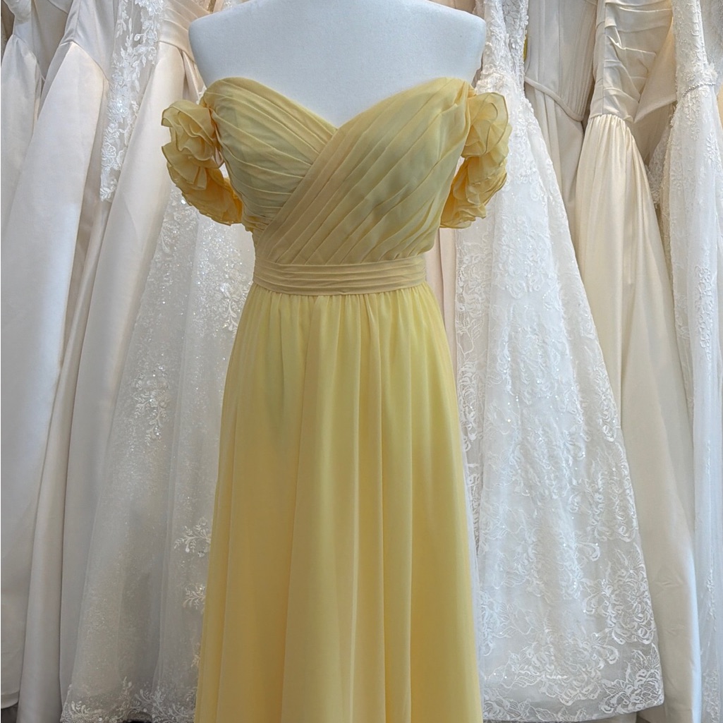 Yellow Chiffon Evening Dress